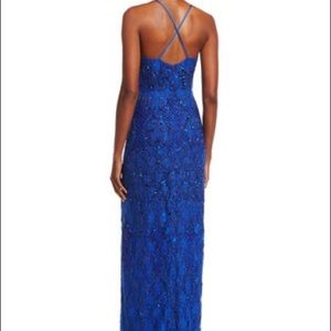 Neiman Marcus Classy beaded Royal blue long dress